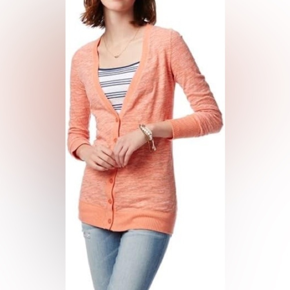 Gap neon orange peachy colored cardigan